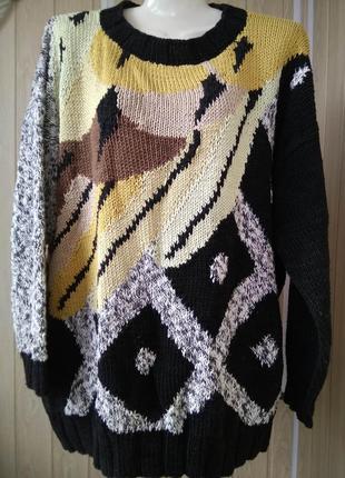 Фантазійний лонгслив светр оверсайз джемпер пуловер hand made2 фото