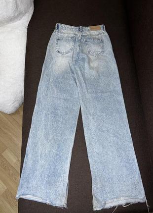 Широкі довги джинси палаццо calliope сині з розрізами4 фото