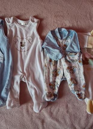 Чоловічки, набір з рукавами та без, від 0-3 місяців