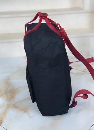 Рюкзак kanken classic чорний з бордовим3 фото