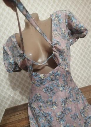 Плаття в актуальний квітковий принт зі шнурівкою6 фото