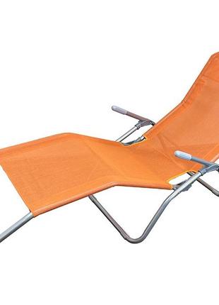 Пляжный раскладной шезлонг из текстилена оранжевого цвета levistella gp20022017 orange