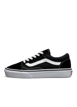 Кроссовки vans old skool black white premium1 фото