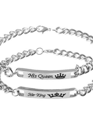 Комплект парних браслетів her king + his queen