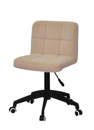 Бежеве оксамитове офісне крісло яскраве, комп'ютерне крісло стильне і сучасне arno bk - modern office