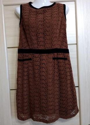 Красивое ажурное теплое платье next, сост. отличное. размер 14. сток!2 фото