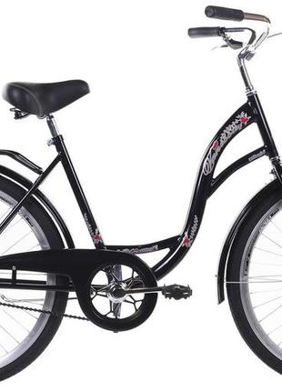 Велосипед жіночий міський vanessa 28 black з кошиком3 фото