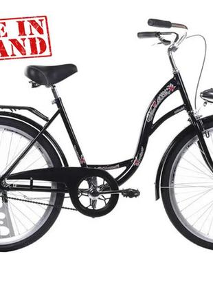 Велосипед жіночий міський vanessa 28 black з кошиком