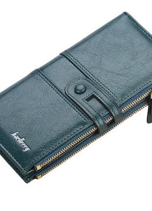 Стильний женский кошелек на молнии из искусственной кожи, dark green