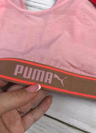 Браллет puma layered mesh top пудрового цвета8 фото