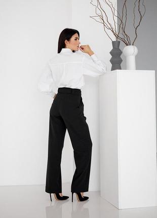 Классические женские брюки свободного кроя черные. модель 2465 фото