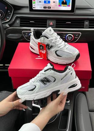 Код в1639 🔥женские кроссовки new balance 530 white black premium бело черные
