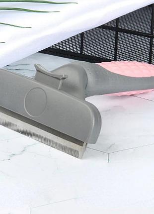 Щітка пуходерка benepaw для вичісування вовни котів, собак самоочищається 16х11см pink