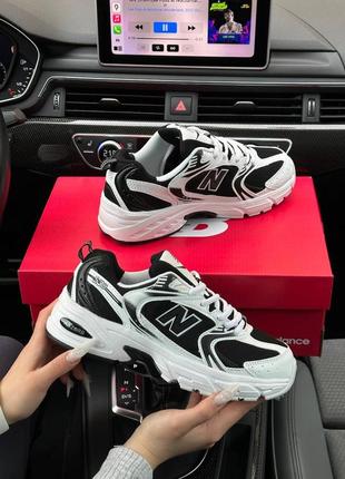 Код в1650 🔥женские кроссовки new balance 530 black white premium черно белые