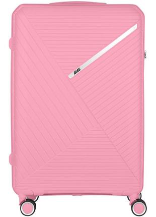 Чемодан 2e sigma большой 4 колеса полипропилен розовый8 фото