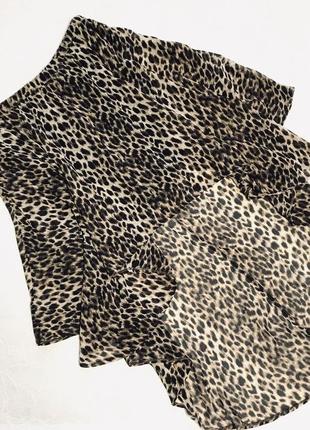 Шикарная юбка миди плиссе в актуальном леопардовом тигровом принте zara mango primark