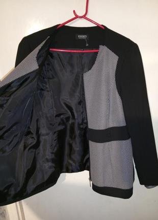 Шикарный,комбинированный-стрейч жакет-пиджак на молнии,большого размера,германия4 фото