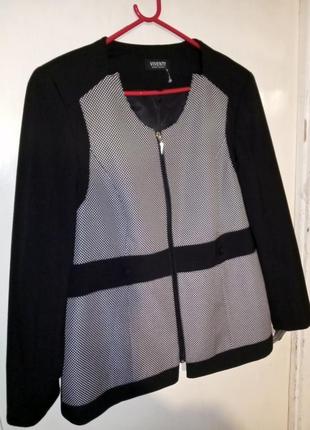 Шикарный,комбинированный-стрейч жакет-пиджак на молнии,большого размера,германия1 фото