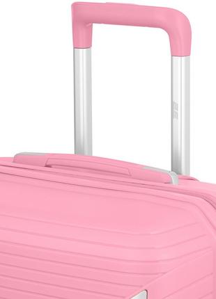 Набір пластикових валіз 2e sigma 4 колеса рожевий3 фото