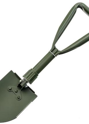 Лопата туристическая многофункциональная shovel 009, мини лопата для кемпинга, саперная лопата. цвет: зеленый