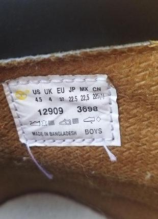 23-24 см утеплённые кожаные ботинки timberland черевики6 фото