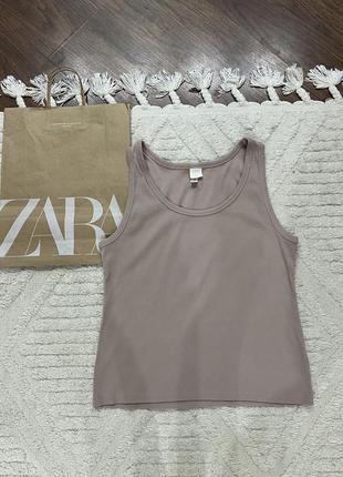 Майка в рубчик h&amp;m zara