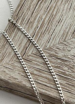 Цепочка серебряная с плетением панцирь на шею 50 см6 фото
