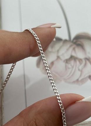 Цепочка серебряная с плетением панцирь на шею 50 см2 фото