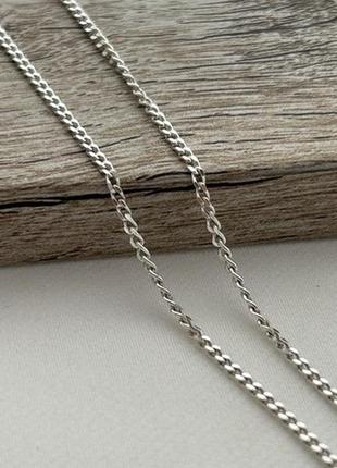 Цепочка серебряная с плетением панцирь на шею 50 см