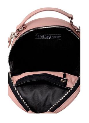 Женская круглая пудровая сумка через плечо3 фото