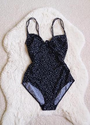 Слитный купальник в мелкий горох