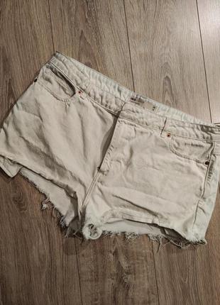 Белые джинсовые шортики, размер хл-2хл