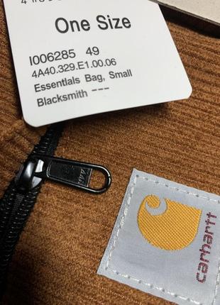 Вилветовый мессенджер carhartt new, классический мессенджер кархарт, bag small, коричневая сумка через плечо2 фото