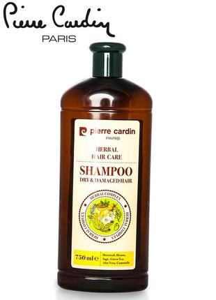 Pierre cardin herbal shampoo 750 ml травяной шампунь для повреждённых волос3 фото