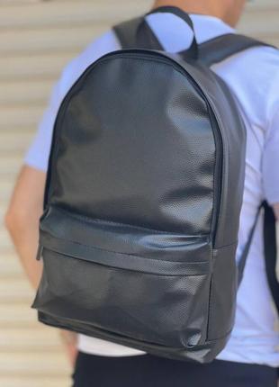 Рюкзак под кожу черный мужской / женский спортивный / школьный / для студентов3 фото