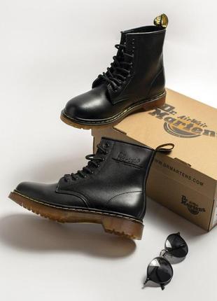 Кожаные женские ботинки dr.martens classic с мехом8 фото