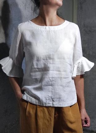 Сорочка льон блузка блуза лен льняная свободная прямая крой оверсайз2 фото