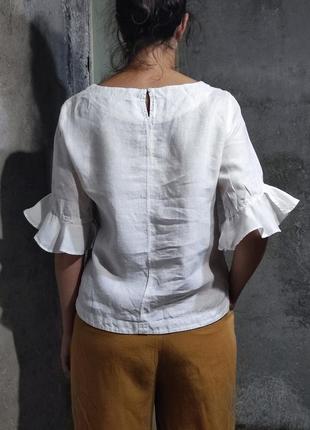 Сорочка льон блузка блуза лен льняная свободная прямая крой оверсайз4 фото