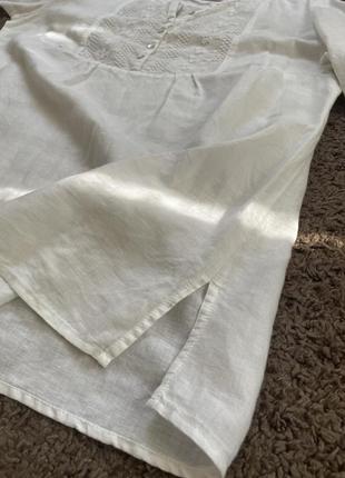 Блуза белая лён3 фото