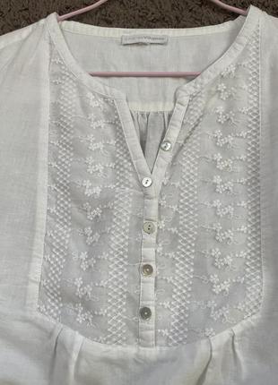 Блуза белая лён9 фото