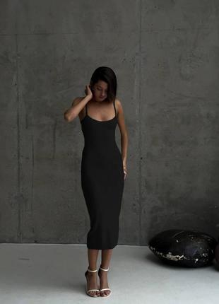Платье + кардиган. костюм с платьем и кардиганом черная рубчик 3 цвета2 фото