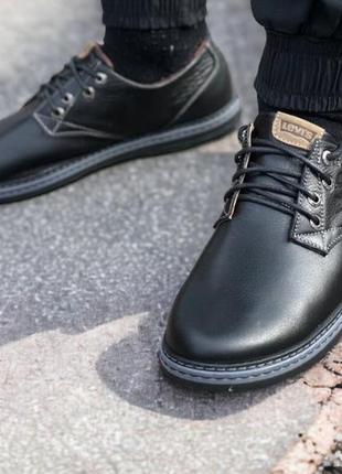 Стильные классические черные туфли мужские, весенние-осенни, демисезон, кожаные/кожа-мужская обувь3 фото