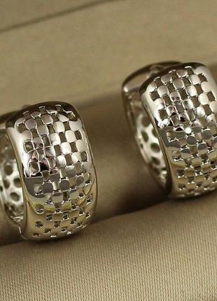 Серьги xuping jewelry кольца ситечко 1.5 см серебристые
