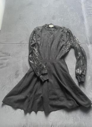 Bluoltre черное платье с пайетками1 фото