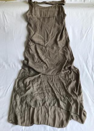 Шелковое длинное платье шелк италия silk мокко тауп