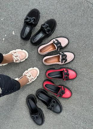 Жіночі стильні туфлі-лофери з натуральної шкіри і замші1 фото