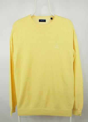 Яркий брендовый джемпер gant cotton pique yellow jumper3 фото