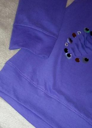 Фиолетовая женская кофта с прорезями и пайетками l2 фото