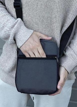 Чоловіча сумка барсетка сіра із чорним philipp plein8 фото