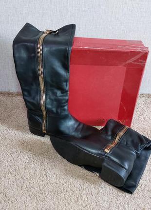 Кожаные осенние сапоги на низком ходу basconi, размер 36.4 фото